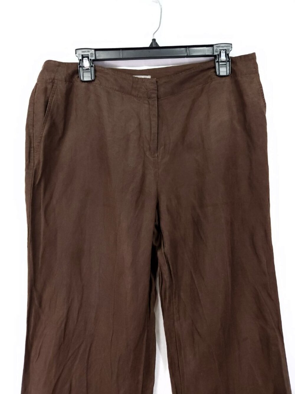 J. Jill Wide Leg Women's Size 12 34x32 Silk/Linen Pants Pockets Neutral - Picture 13 of 15